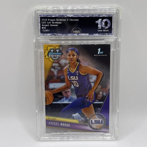 2023-24 Bowman Chrome U Angel Reese 1st Bowman RC #49 LSU Chicago Sky Graded 10 - Picture 1 of 2